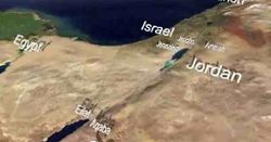 صورة فضائية توضح موقع قناة البحرين والدول المحيطة