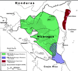 Insurgency area in Nicaragua (1988)