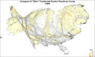 Cartogram of "Other" presidential election results by county