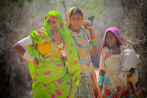 Women set out to collect fuel wood