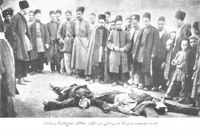 İşğal zamanı öldürülmüş Seyid Məhəmməd və Mirağa Xosrovşahinin cəsədləri