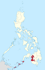 Map of the Philippines highlighting the Autonomous Region in Muslim Mindanao