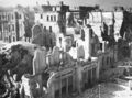 In the centre is part of the famous Shepheards Hotel, in Cairo, Egypt, Jan. 27, 1952, after it was burned the previous day by rioters. In the foreground are the wrecked offices of Trans World Airlines. (AP Photo)