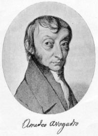 A greyscale drawing of the scientist Avogadro