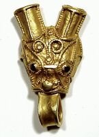 The Sutton-on-the-Forest Mount from North Yorkshire. An unusual strap mount in the form of an animal head