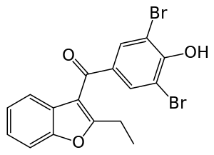 Benzbromarone skeletal.svg