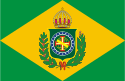 The flag of the Second Empire consisting of a green field in the center of which is a golden lozenge containing the Imperial coat of arms