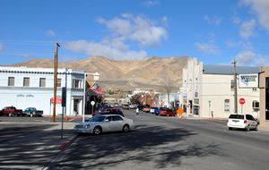 View along South Bridge Street toward Winnemucca Mountain