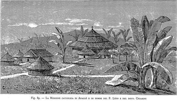 الإرسالية الكاثوليكية في أفالو، وقبر ليون دل دوت. 1885، تصوير: Chiarini