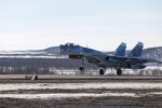 A Sukhoi Su-33 taking off from Severomorsk-3, Murmansk Oblast