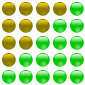 Square number 25 as sum of two triangular numbers.svg