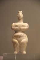 Ancient Greece Neolithic stone figurine, 6500-3300 BC.