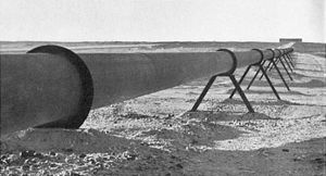 أكثر من نصف مسار التابلاين يسير فوق الأرض.