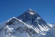 Mount Everest, the highest peak on earth, lies on the Nepal-China border