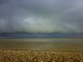 Rain clouds over the North Sea taken from the coast of Herne Bay, Kent.
