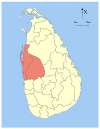 Area map of North Western Province of Sri Lanka