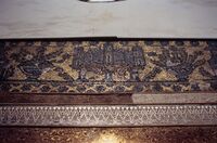 A section of the glass mosaics along the walls of the mausoleum.