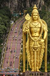 Entrance to Batu Caves, Malaysia, with the Murugan statue