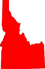 Map of Idaho highlighting Idaho County