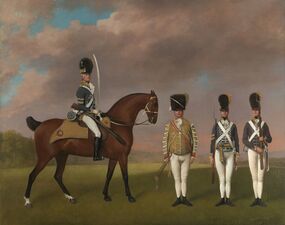 Soldiers of the 10th Light Dragoons (1793), oil on canvas, 102 x 128 cm., Royal Collection