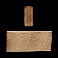 Hero fighting two winged demons