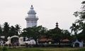 The 16th-century Great Mosque of Banten with a minaret that resembles a lighthouse.