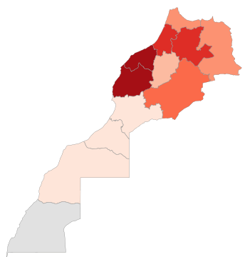 Map of the 2020 coronavirus pandemic in Morocco per capita.svg