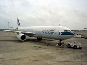 A Cathay Pacific Airbus A330-300 at Chennai International Airport