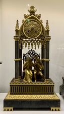 Clock, unknown French maker, 1835–1840ح. 1835–1840, gilt and patinated bronze, Museum of Decorative Arts, Paris