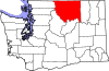 State map highlighting Okanogan County