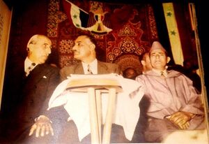 عبد الناصر والقوتلي والملك محمد الخامس، مجلة بناء الوطن.