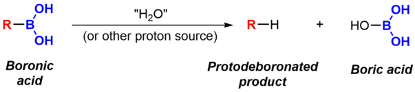 A simple protodeboronation in acidic medium