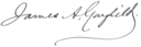 Cursive signature in ink
