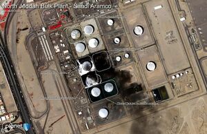 صور فضائية تظهر الأضرار الذي خلفها القصف على جدة في 25 مارس