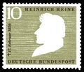 A 1956 German stamp commemorating the 100th anniversary of Heine's death