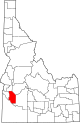 State map highlighting Ada County