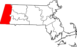 Map of Massachusetts highlighting Berkshire County