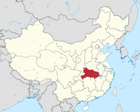 Map showing the location of Hubei Province