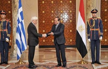 السيسي وپاڤلوپولوس 23 أبريل 2015 القاهرة.