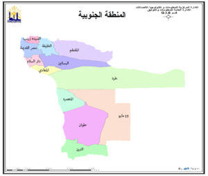 خريطة المنطقة الجنوبية، القاهرة.