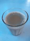 A glass of milk tea in Nepal
