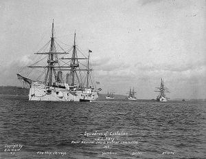 Photograph of four warships
