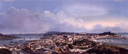 Panoramic painting of Macau from Penha Hill, c. 1870