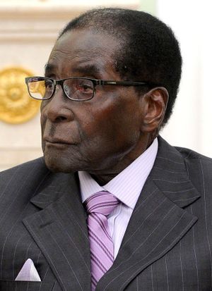 A photograph of Robert Mugabe