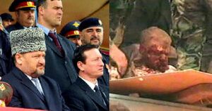 أحمد قاديروف قبل اغتياله بدقائق وبعد الإغتيال