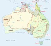 Map of the Aboriginal regions in Australia.