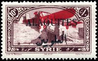 Brown postage stamp with red airplane