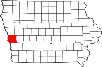 Map of Iowa highlighting