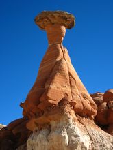 Toadstool-shaped hoodoo in Grand Staircase-Escalante National Monument, يوتا، الولايات المتحدة