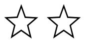 Two white stars with black outlines